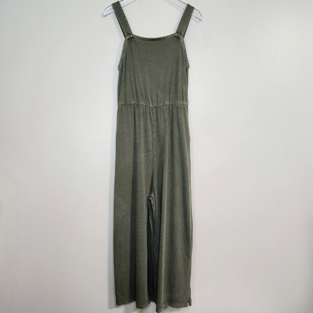 🫒Melrose & Market Kids 100% Cotton Olive Green Jumpsuit, Size 7/8 ~ EUC